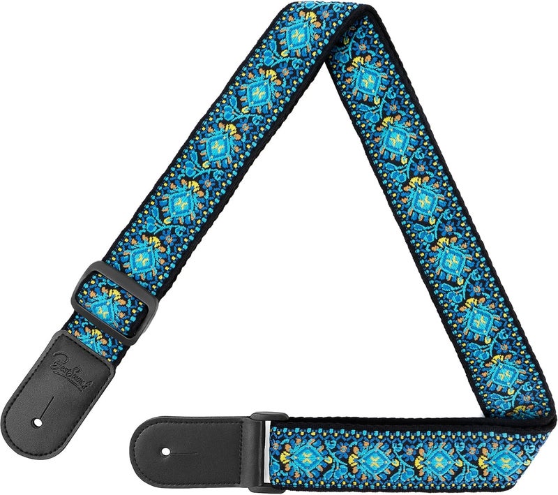 BestSounds Ukulele Strap, Jacquard Weave Adjustable Uke Mandolin Shoulder Straps for Adult & Kids, Ukulele Button Accessories (Teal Blue) - Image 4